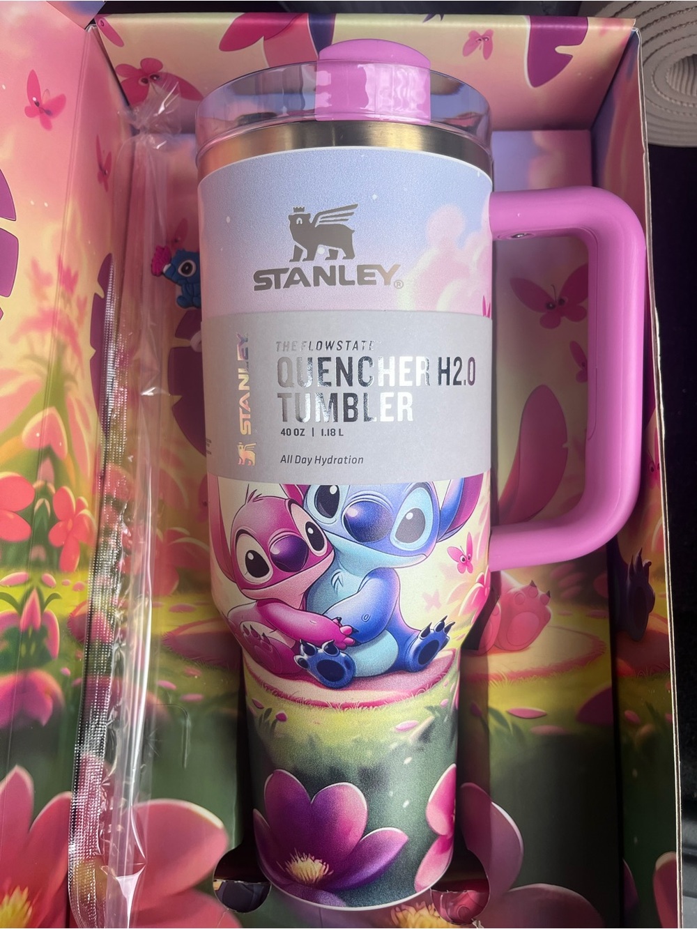 Stanley LoveShackFancy 40oz lilo stitch hugging cup tumbler flowstate nwt box